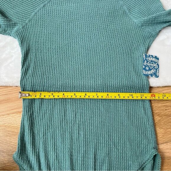 Free People Intimately All You Want Bodysuit waffleknit bodysuit green new xs - Picture 11 of 11